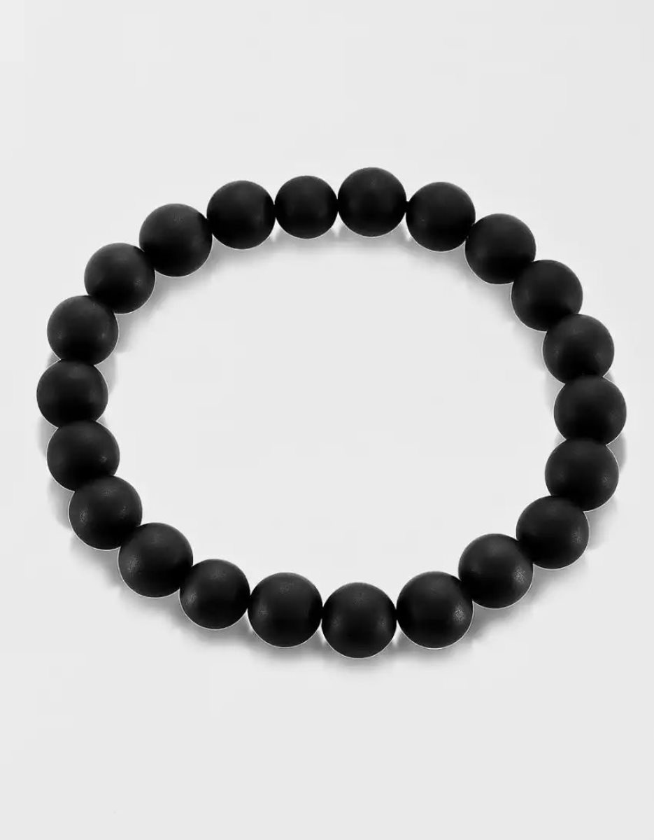 Bijoux American Eagle Natural Stone Beaded Bracelet Noir Homme | HAK-85735117